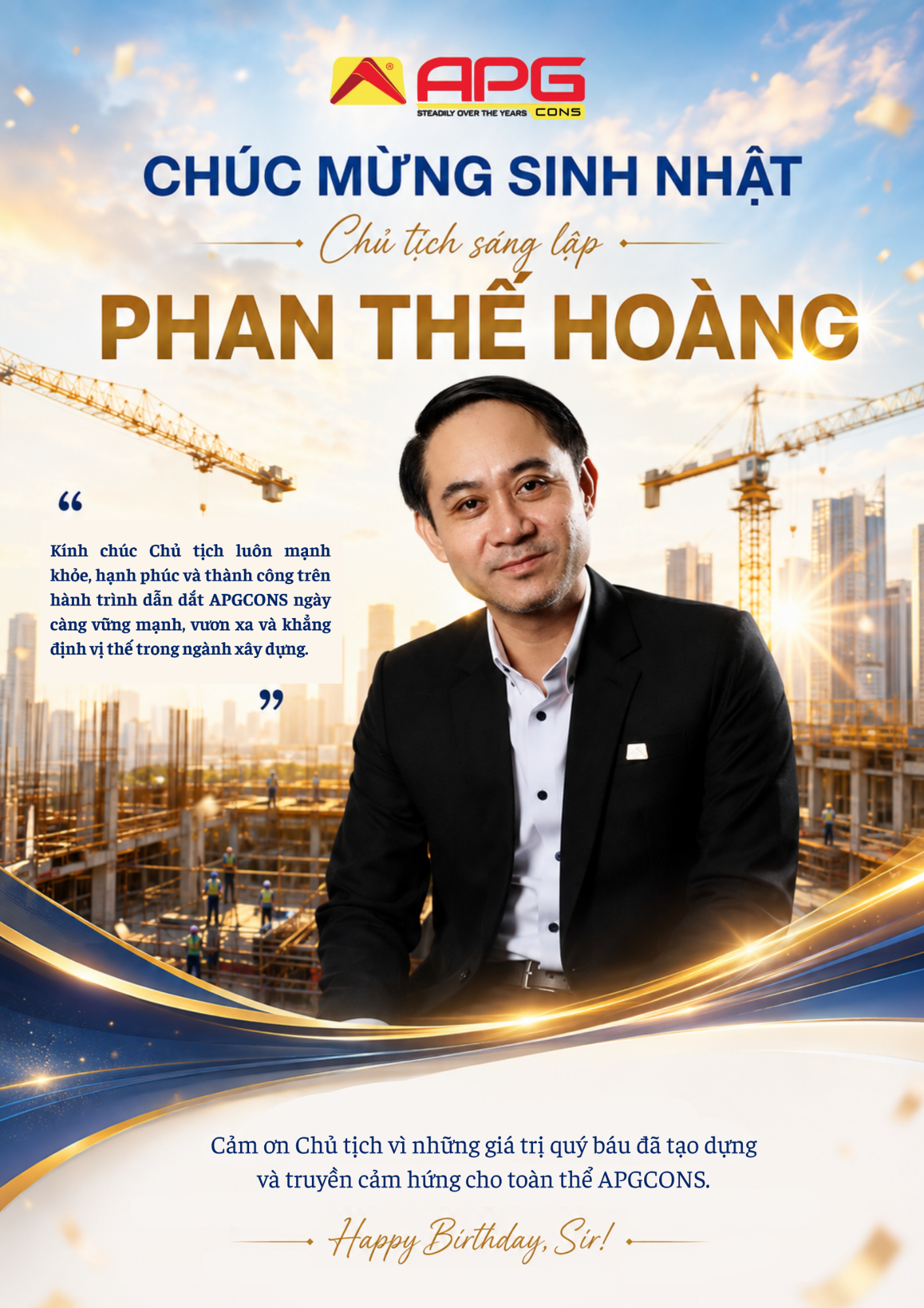 CHÚC MỪNG SINH NHẬT CHỦ TỊCH PHAN THẾ HOÀNG – 30/08