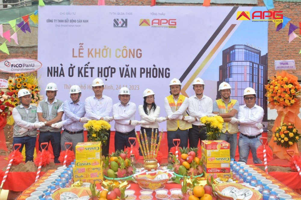 AN PHÚ GIA CONSTRUCTION KHỞI CÔNG DỰ ÁN NHÀ Ở KẾT HỢP VĂN PHÒNG 28 PHAN ĐÌNH GIÓT